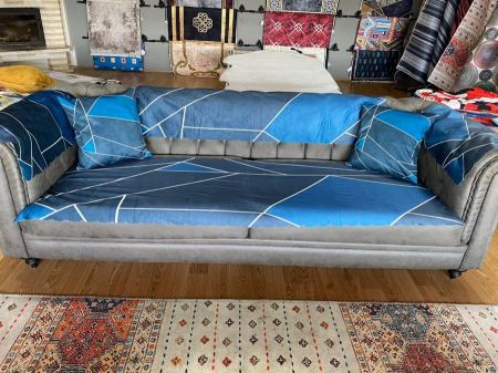 ارضيات كنب 3D ازرق غامق +ازرق فاتح